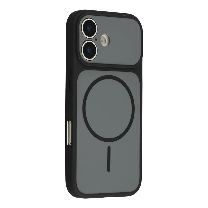 For iPhone 17 Case Compatible with MagSafe Dual Color Skin Touch TPU PC Shockproof Phone Cover - Black