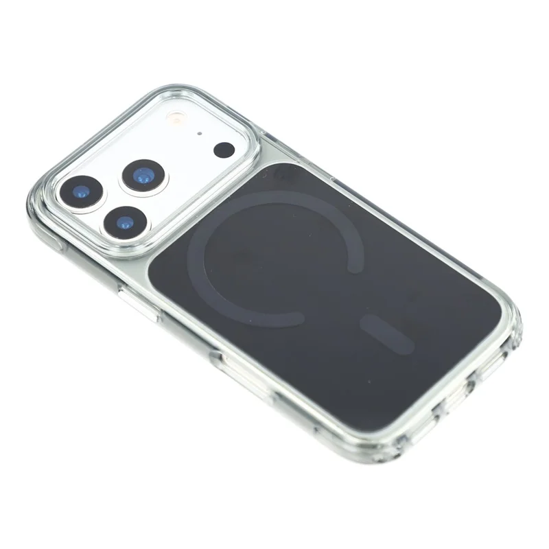 For iPhone 17 Pro Case Compatible with MagSafe 2 in 1 Clear TPU Acrylic Shockproof Phone Cover - Black