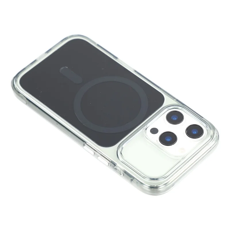 For iPhone 16 Pro Case Compatible with MagSafe 2 in 1 Clear TPU Acrylic Shockproof Phone Cover - Black