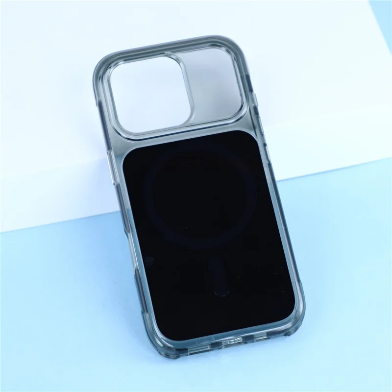 For iPhone 16 Pro Case Compatible with MagSafe 2 in 1 Clear TPU Acrylic Shockproof Phone Cover - Black