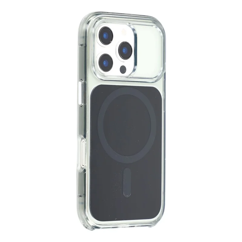 For iPhone 16 Pro Max Case Compatible with MagSafe 2 in 1 Clear TPU Acrylic Shockproof Phone Cover - Black