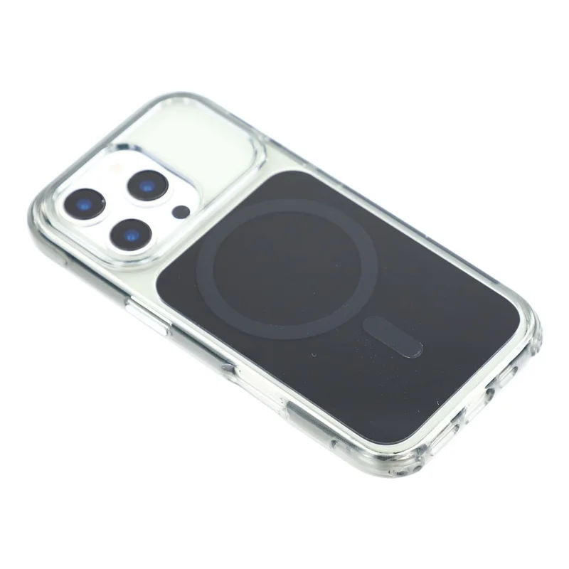 For iPhone 16 Pro Max Case Compatible with MagSafe 2 in 1 Clear TPU Acrylic Shockproof Phone Cover - Black