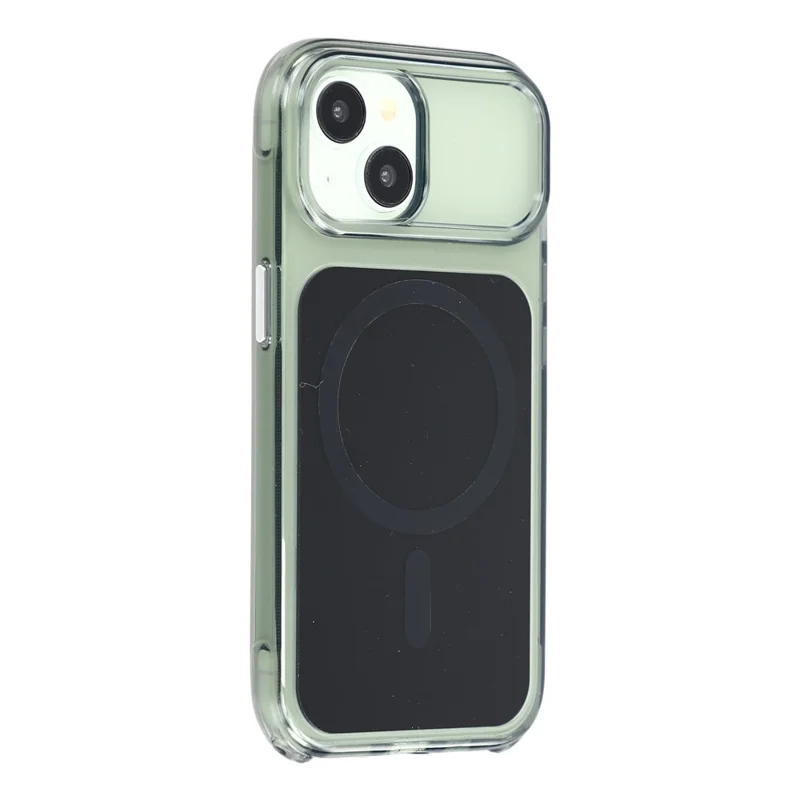 For iPhone 15 Case Compatible with MagSafe 2 in 1 Clear TPU Acrylic Shockproof Phone Cover - Black