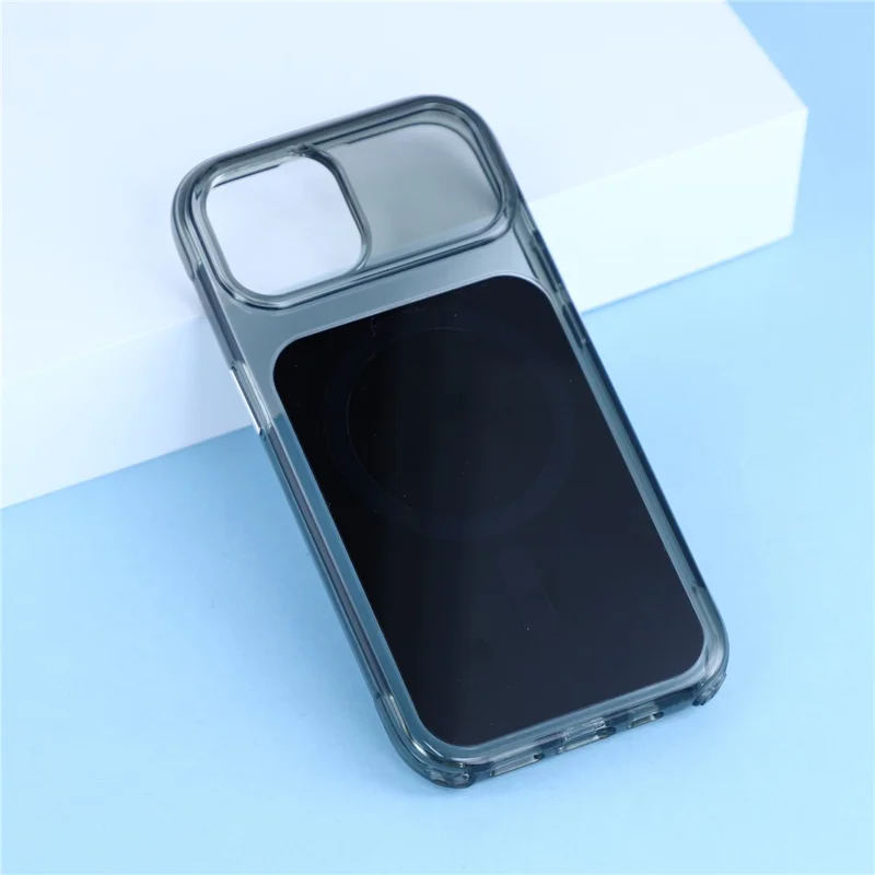 For iPhone 15 Case Compatible with MagSafe 2 in 1 Clear TPU Acrylic Shockproof Phone Cover - Black