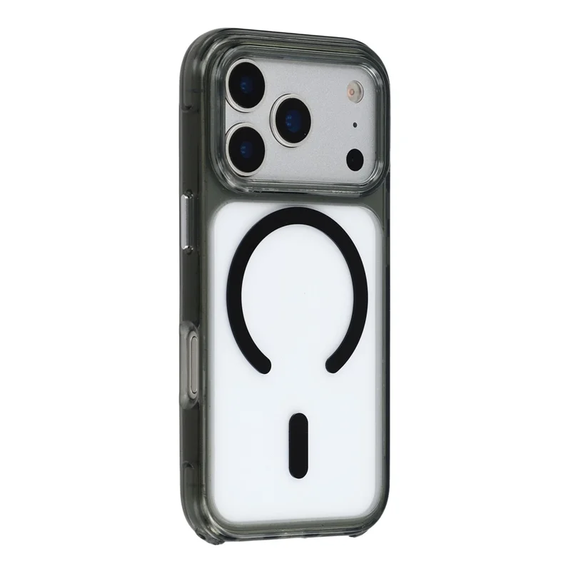 For iPhone 17 Pro Max Case Compatible with MagSafe TPU Acrylic Shockproof Clear Phone Cover - Black