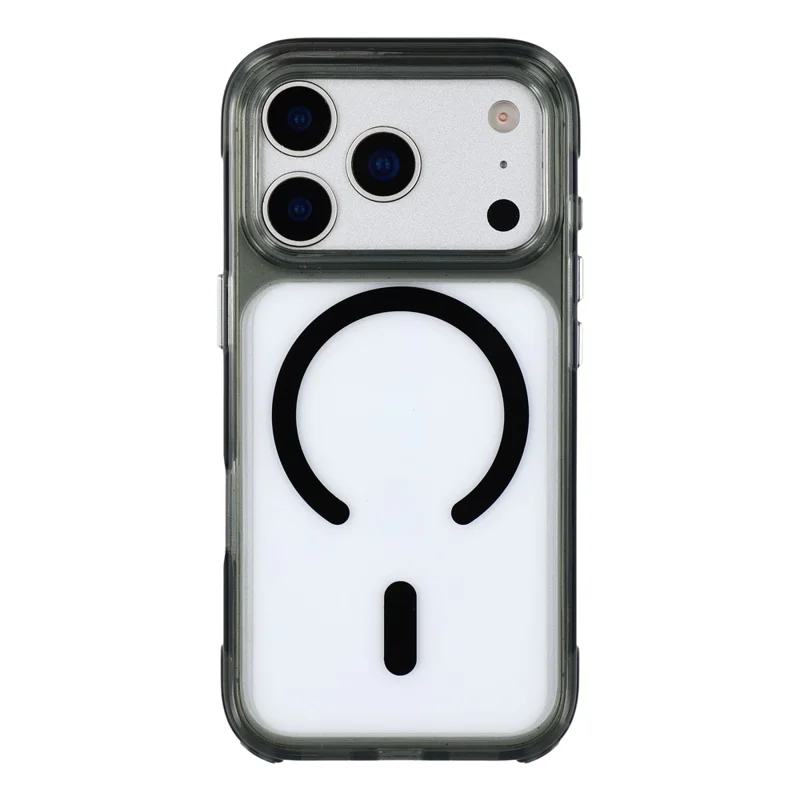 For iPhone 17 Pro Max Case Compatible with MagSafe TPU Acrylic Shockproof Clear Phone Cover - Black