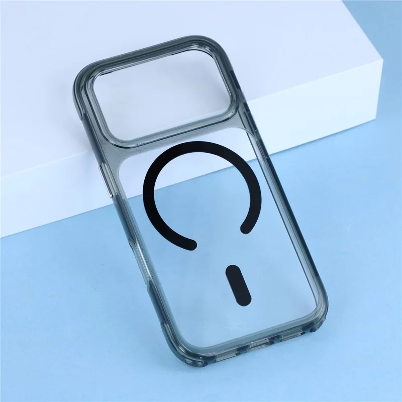 For iPhone 17 Pro Max Case Compatible with MagSafe TPU Acrylic Shockproof Clear Phone Cover - Black