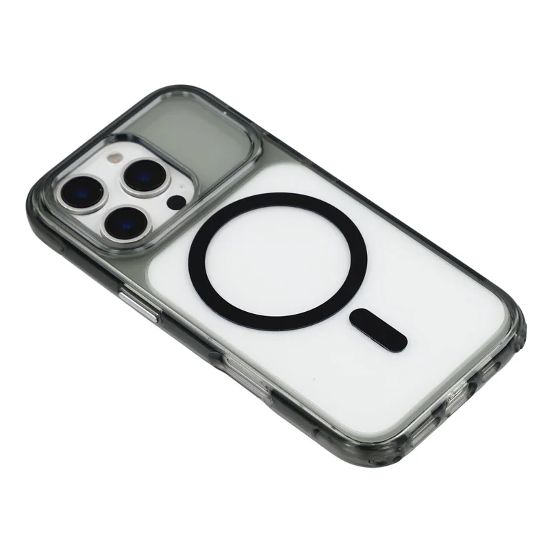 For iPhone 16 Pro Max Case Compatible with MagSafe TPU Acrylic Shockproof Clear Phone Cover - Black