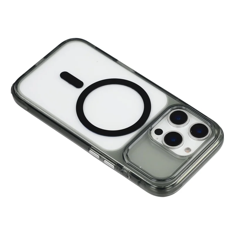 For iPhone 16 Pro Max Case Compatible with MagSafe TPU Acrylic Shockproof Clear Phone Cover - Black