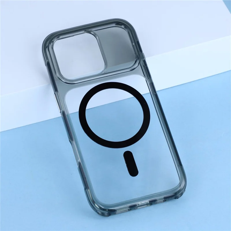 For iPhone 16 Pro Max Case Compatible with MagSafe TPU Acrylic Shockproof Clear Phone Cover - Black