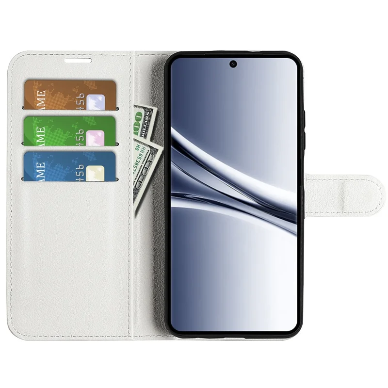 For Xiaomi Redmi Note 15 4G (Global) Case Wallet Stand Litchi Texture Shockproof Leather Phone Cover - White