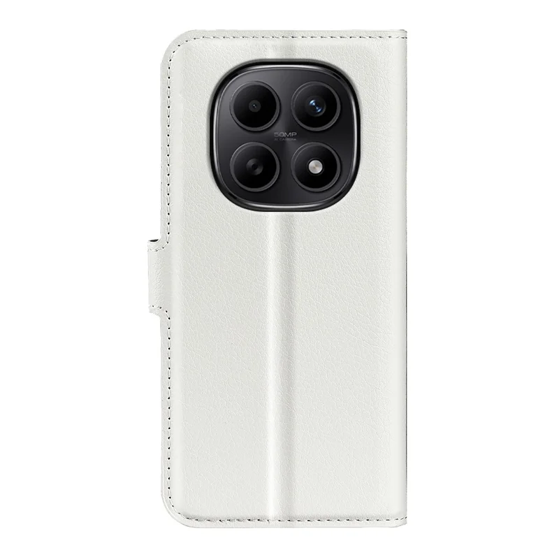 For Xiaomi Redmi Note 15 4G (Global) Case Wallet Stand Litchi Texture Shockproof Leather Phone Cover - White