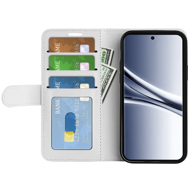 For Xiaomi Redmi Note 15 4G (Global) Case Crazy Horse Texture Stand Leather Phone Cover - White