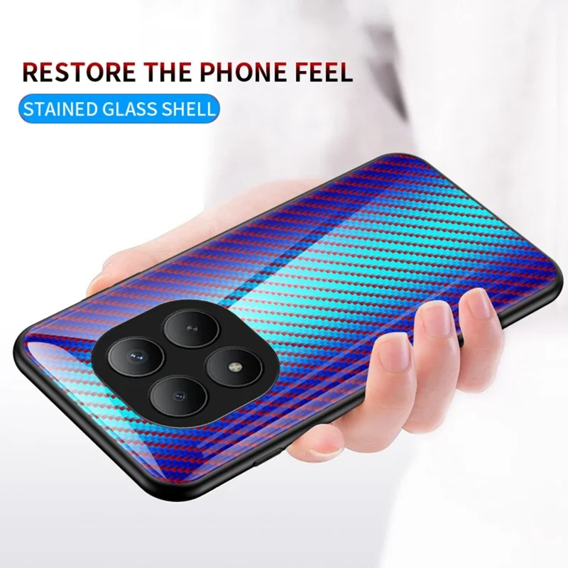 For Xiaomi Poco M8 Pro 5G / Redmi Note 15 Pro+ 5G (Global) Case Tempered Glass Shockproof Phone Cover - Black Fiber