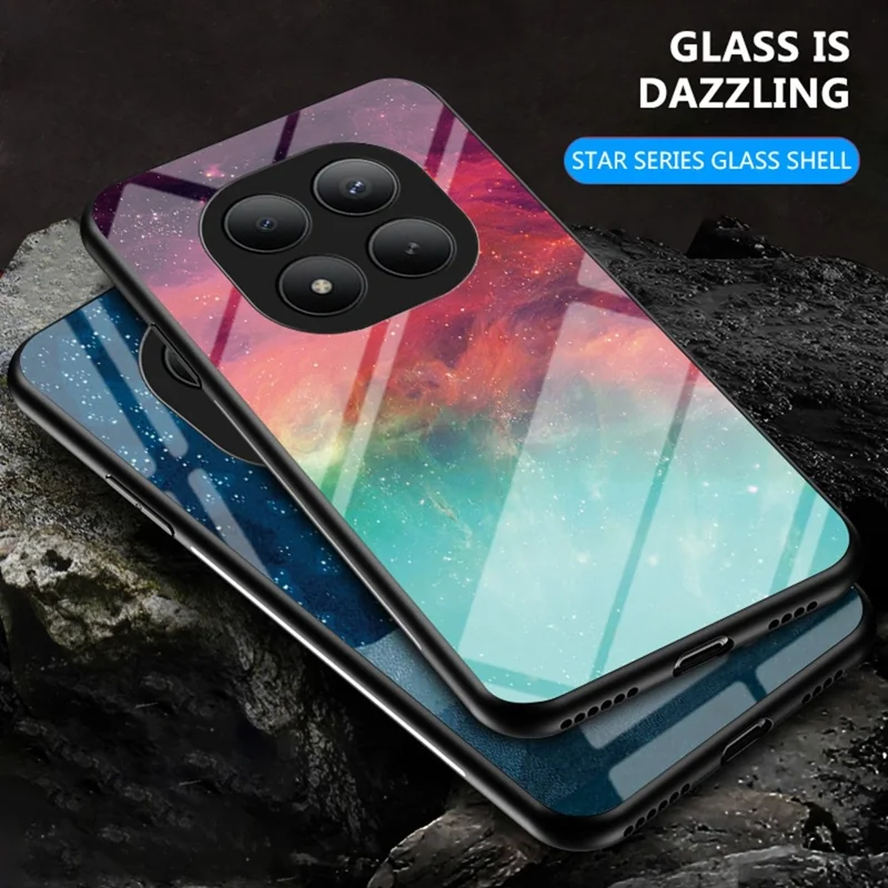 For Xiaomi Poco M8 Pro 5G / Redmi Note 15 Pro+ 5G (Global) Case Starry Sky Pattern Tempered Glass Phone Cover - Color Starry Sky