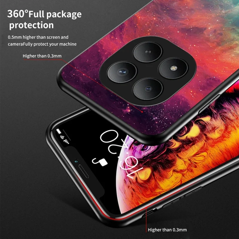 For Xiaomi Poco M8 Pro 5G / Redmi Note 15 Pro+ 5G (Global) Case Starry Sky Pattern Tempered Glass Phone Cover - Color Starry Sky
