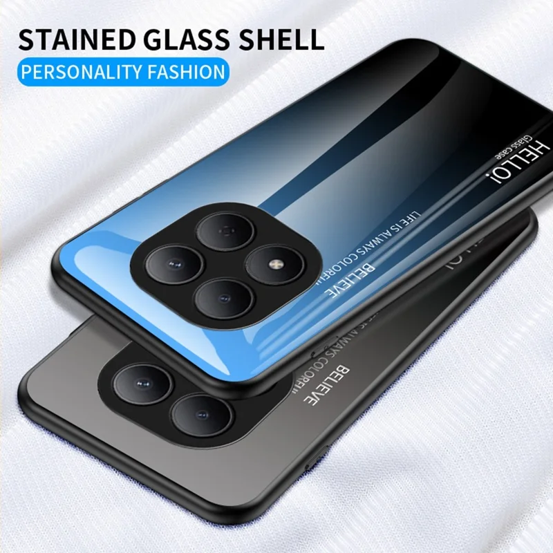 For Xiaomi Redmi Note 15 Pro 5G (Global) Case Anti-Scratch Tempered Glass + PC + TPU Phone Cover - Gradient Red Black