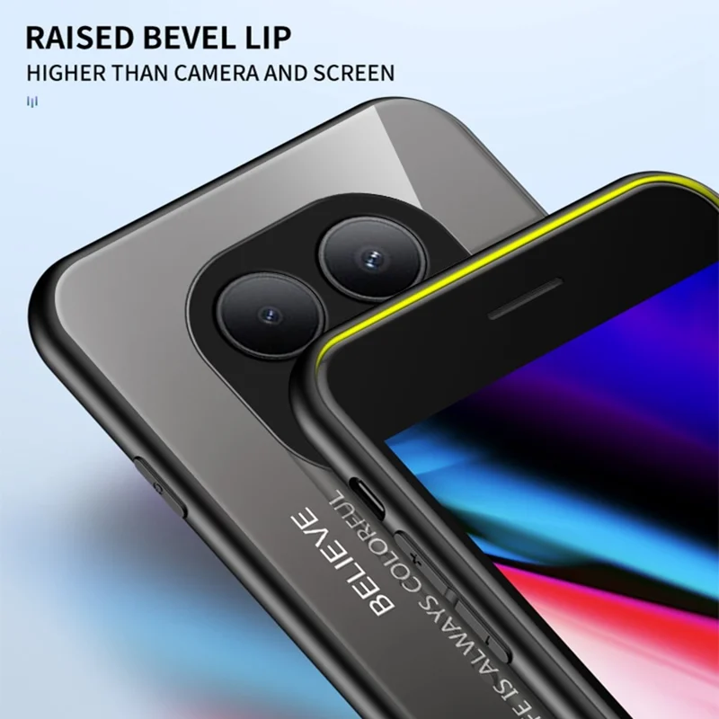 For Xiaomi Redmi Note 15 Pro 5G (Global) Case Anti-Scratch Tempered Glass + PC + TPU Phone Cover - Gradient Red Black