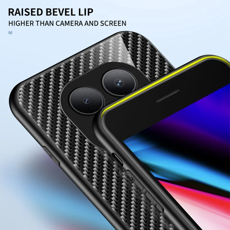 For Xiaomi Redmi Note 15 Pro 5G (Global) Case Tempered Glass Shockproof Phone Cover - Black Fiber