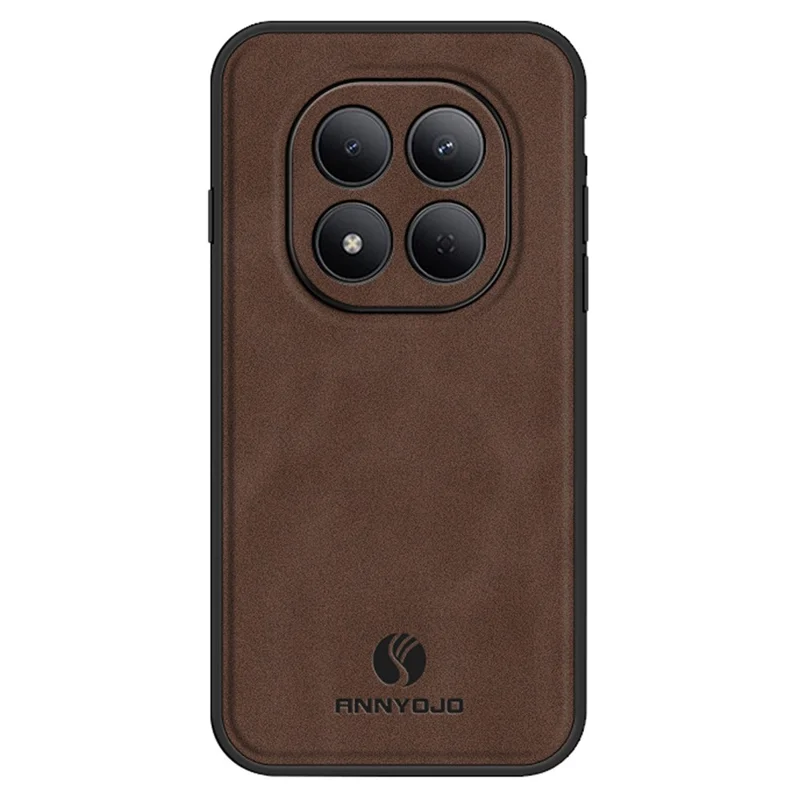 ANNYOJO For Xiaomi Redmi Note 15 Pro 5G (Global) Case PU Leather + PC + TPU Anti Drop Phone Back Cover - Coffee