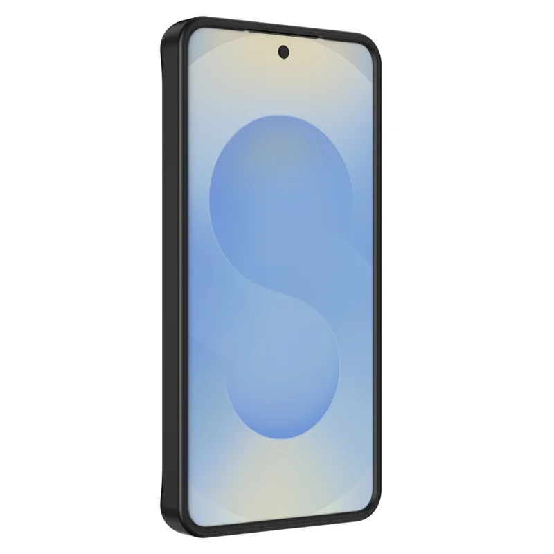 For Samsung Galaxy S26 Phone Case with Magnetic Kickstand TPU + PC Carbon Fiber Back Cover - Black