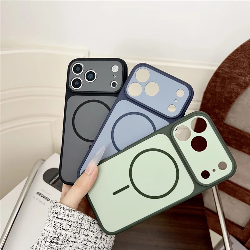 For iPhone 17 Pro Max Case Compatible with MagSafe Dual Color Skin Touch TPU PC Shockproof Phone Cover - Orange