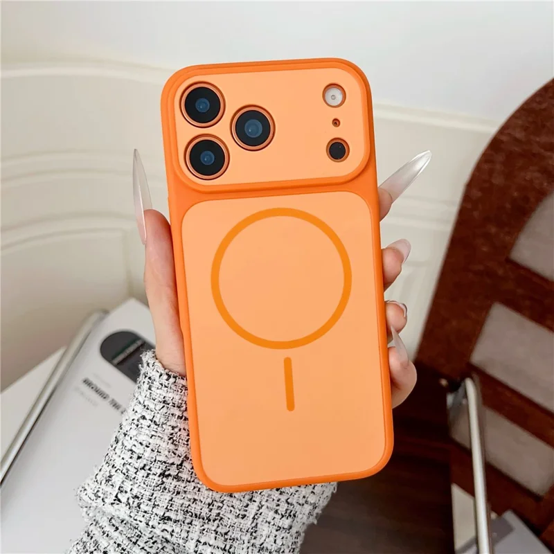 For iPhone 17 Pro Case Compatible with MagSafe Dual Color Skin Touch TPU PC Shockproof Phone Cover - Orange