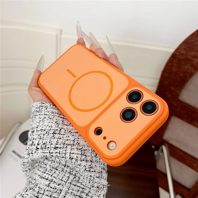 For iPhone 17 Pro Case Compatible with MagSafe Dual Color Skin Touch TPU PC Shockproof Phone Cover - Orange
