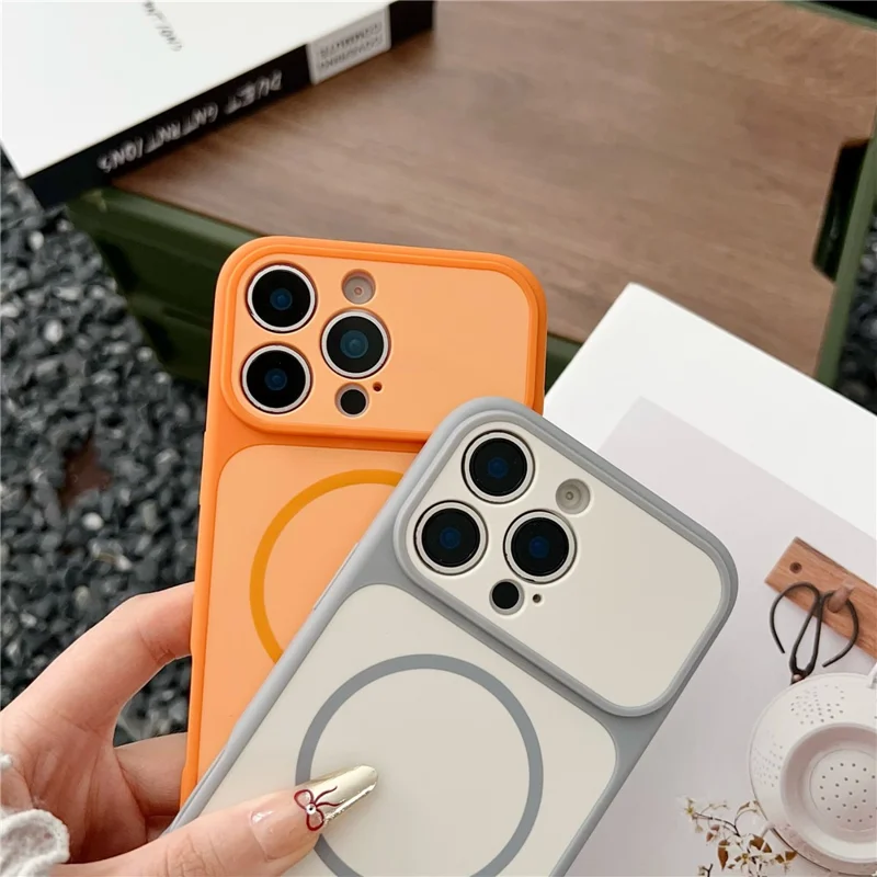 For iPhone 16 Pro Max Case Compatible with MagSafe Dual Color Skin Touch TPU PC Shockproof Phone Cover - Blue