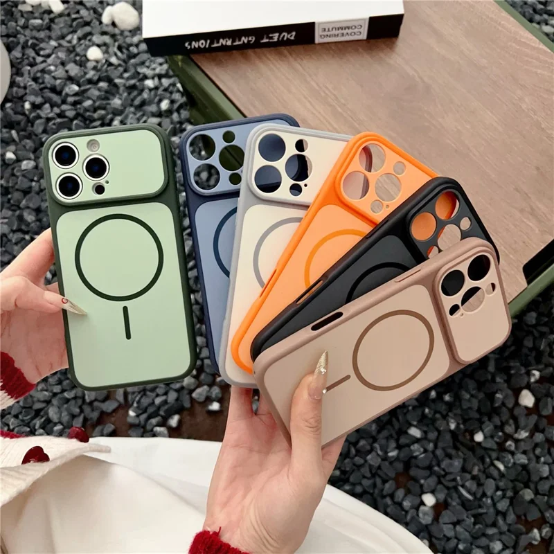 For iPhone 16 Pro Max Case Compatible with MagSafe Dual Color Skin Touch TPU PC Shockproof Phone Cover - Blue