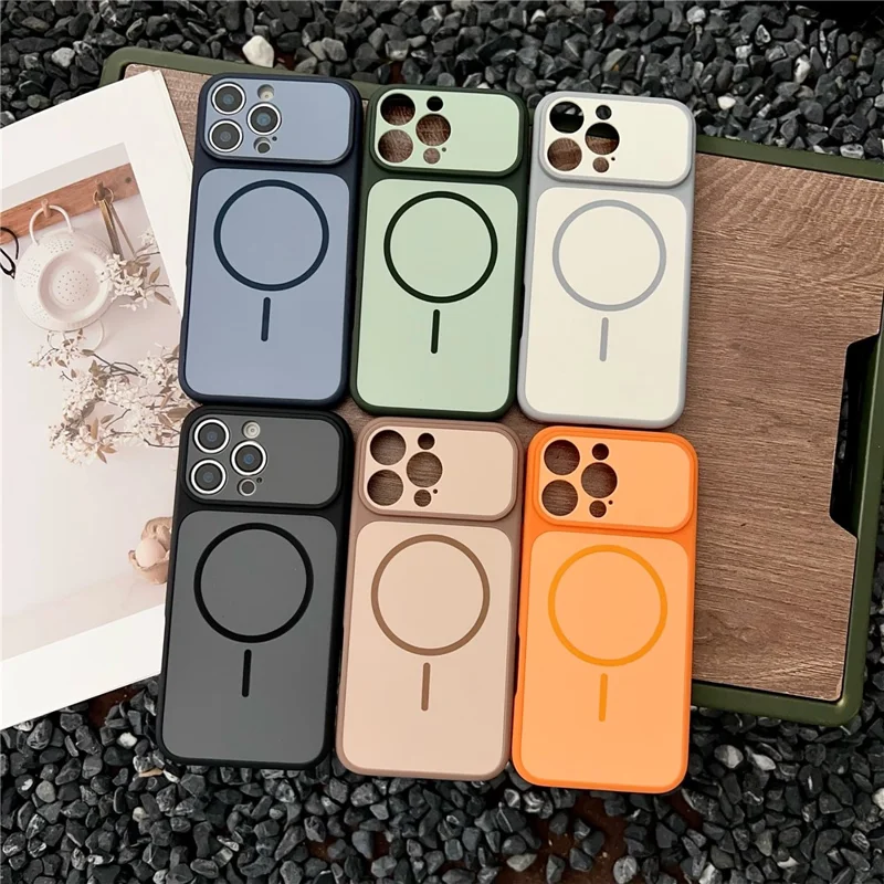 For iPhone 16 Pro Max Case Compatible with MagSafe Dual Color Skin Touch TPU PC Shockproof Phone Cover - Blue