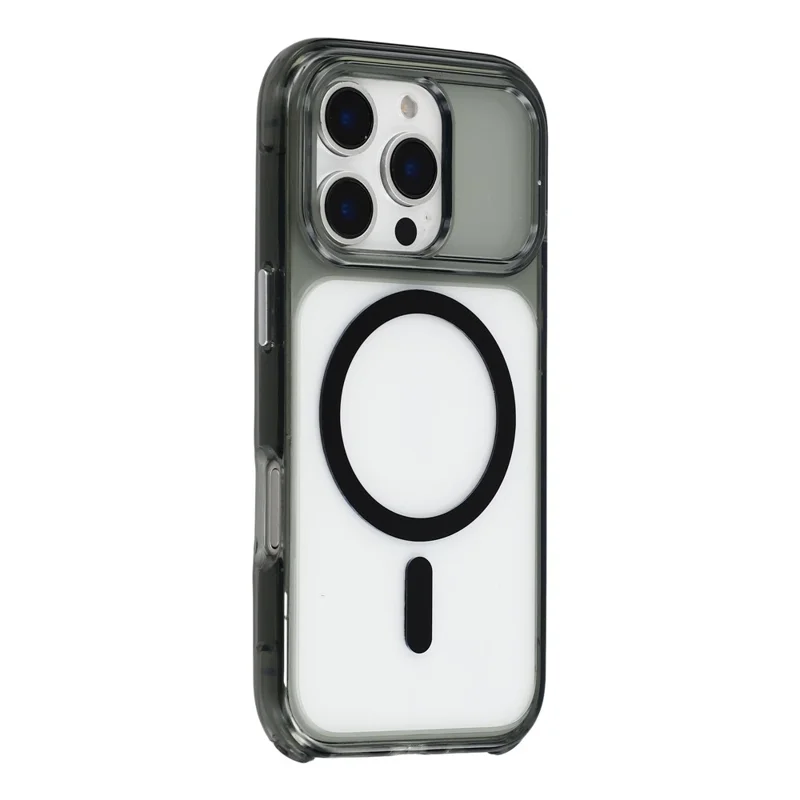 For iPhone 16 Pro Case Compatible with MagSafe TPU Acrylic Shockproof Clear Phone Cover - Black