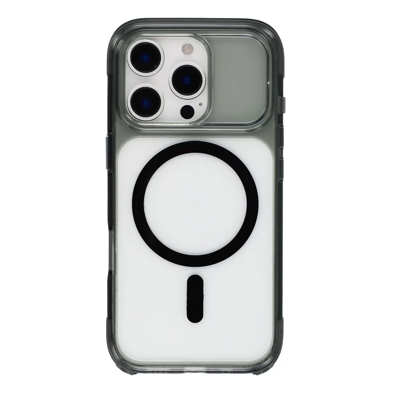 For iPhone 16 Pro Case Compatible with MagSafe TPU Acrylic Shockproof Clear Phone Cover - Black