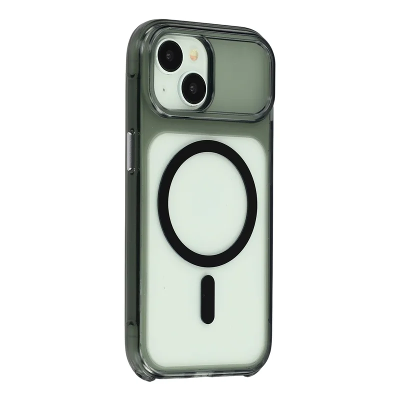 For iPhone 15 Case Compatible with MagSafe TPU Acrylic Shockproof Clear Phone Cover - Black