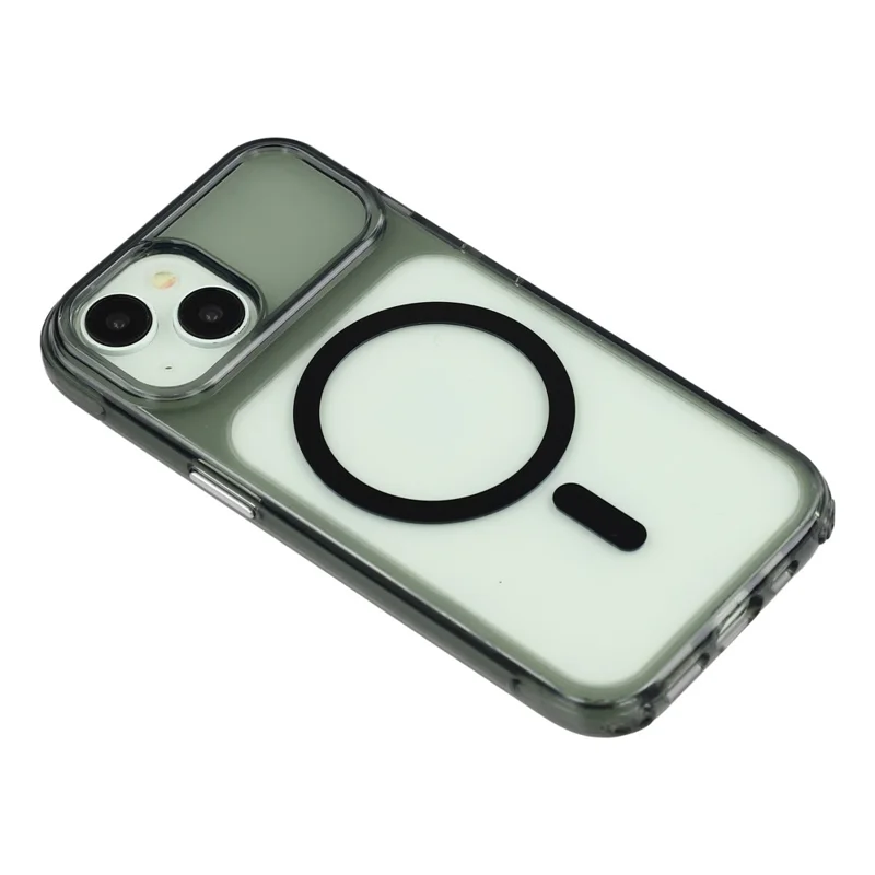 For iPhone 15 Case Compatible with MagSafe TPU Acrylic Shockproof Clear Phone Cover - Black