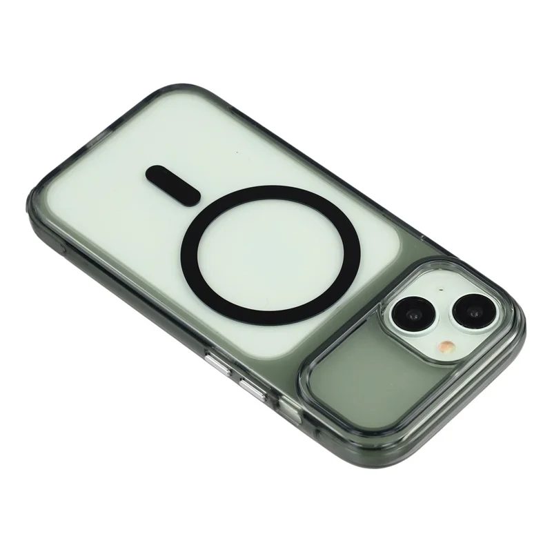 For iPhone 15 Case Compatible with MagSafe TPU Acrylic Shockproof Clear Phone Cover - Black