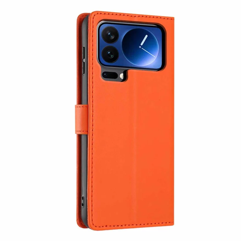For Xiaomi 17 Pro Max Stand Case Tree-and-Cat Pattern PU Leather Wallet Protective Phone Cover with Wrist Strap - Orange