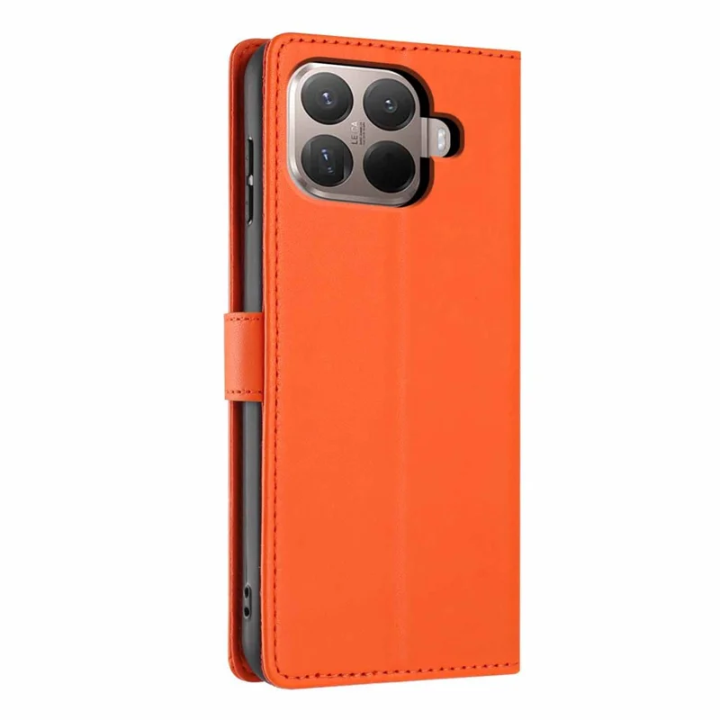 For Xiaomi 15T Pro Stand Case Tree-and-Cat Pattern PU Leather Wallet Protective Phone Cover with Wrist Strap - Orange