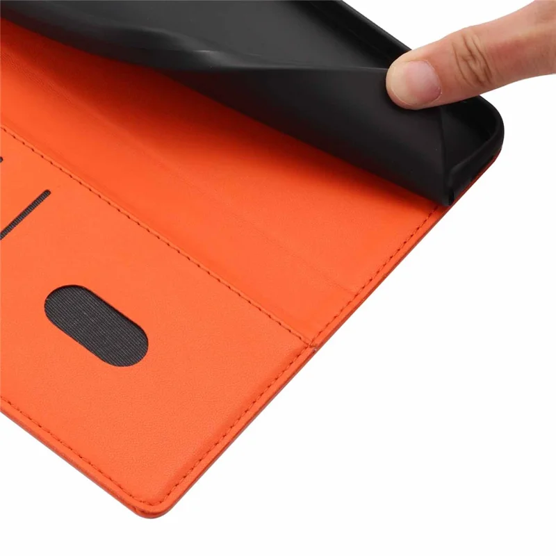 For Motorola Moto G86 5G Stand Case Tree-and-Cat Pattern PU Leather Wallet Protective Phone Cover with Wrist Strap - Orange