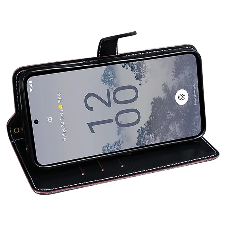 IDEWEI Für Nokia X30 5G PU Leder Krokodil Texture Telefon Hülle Schutz Smartphone Flip Wallet Wallet Cover - Schwarz