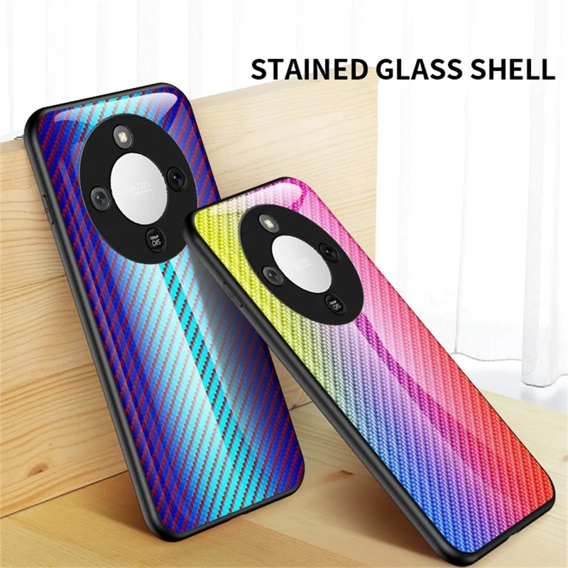 Phone Case For Honor Magic8 Lite 5G  /  X9d 5G  /  X70 5G Tempered Glass Shockproof Phone Cover - Black Fiber