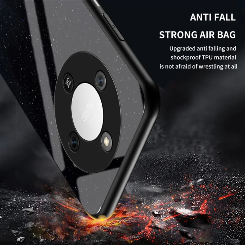 Phone Case For Honor Magic8 Lite 5G  /  X9d 5G  /  X70 5G Starry Sky Pattern Tempered Glass Phone Cover - Color Starry Sky