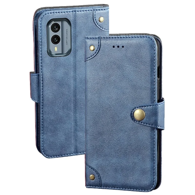IDEWEI For Nokia X30 5G Full Protection Phone Case Fine Texture PU Leather Flip Wallet Cover Stand - Blue
