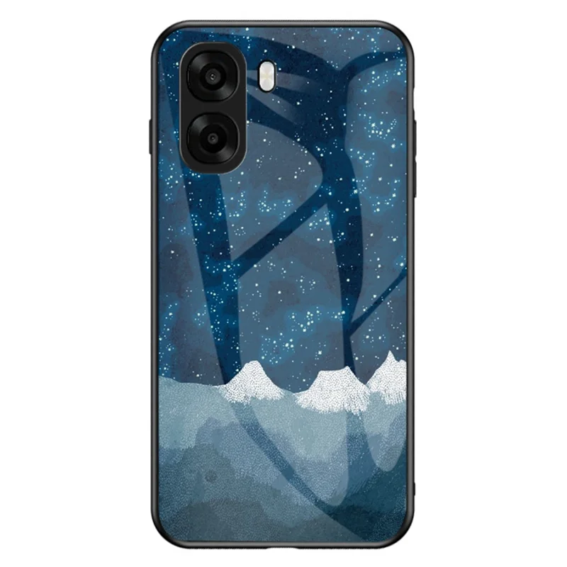 Phone Case For Oppo A6x 5G  /  A6x 4G Starry Sky Pattern Tempered Glass Phone Cover - Scattering Starry