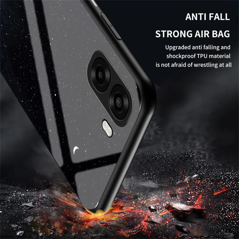 Phone Case For Oppo A6x 5G  /  A6x 4G Starry Sky Pattern Tempered Glass Phone Cover - Scattering Starry