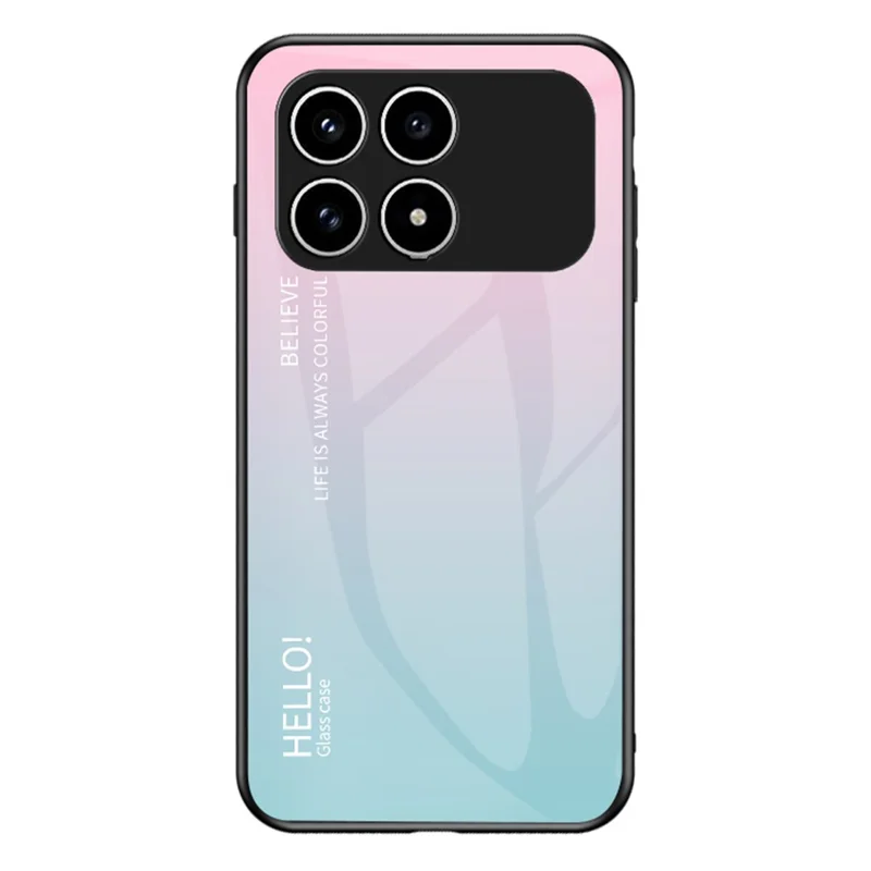 Phone  Case For Xiaomi Poco F8 Pro  /  Redmi K90 5G Anti-Scratch Tempered Glass + PC + TPU Phone Cover - Gradient Pink Blue