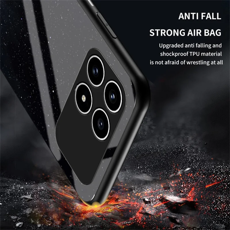 Phone Case For Xiaomi Poco F8 Pro  /  Redmi K90 5G Starry Sky Pattern Tempered Glass Phone Cover - Color Starry Sky