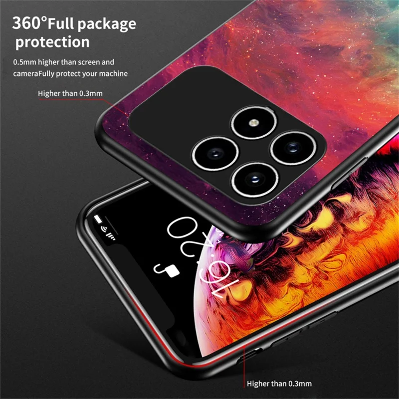 Phone Case For Xiaomi Poco F8 Pro  /  Redmi K90 5G Starry Sky Pattern Tempered Glass Phone Cover - Color Starry Sky