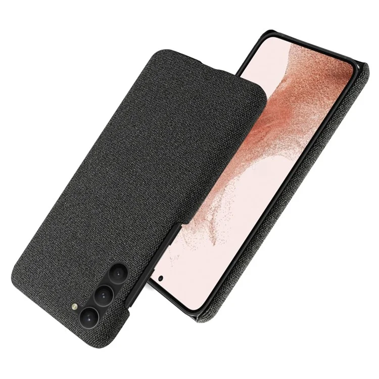 Per Samsung Galaxy S23 Mobile Phone Protector Case Shell Solid Color Hard PC+Cloth Phone Cover - Nero