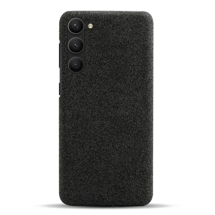 Per Samsung Galaxy S23 Mobile Phone Protector Case Shell Solid Color Hard PC+Cloth Phone Cover - Nero